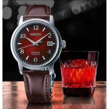 Load image into Gallery viewer, Seiko Presage SRPE41J1 Cocktail Negroni Red Dial Brown Leather Strap