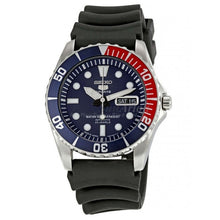 Laden Sie das Bild in den Galerie-Viewer, Seiko 5 Black Dial Rubber Strap Automatic Mens Watch SNZF15J2 Men's Watch