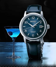 Load image into Gallery viewer, Seiko Presage SRPE43J1 Cocktail Manhattan Blue Dial Blue Leather Strap