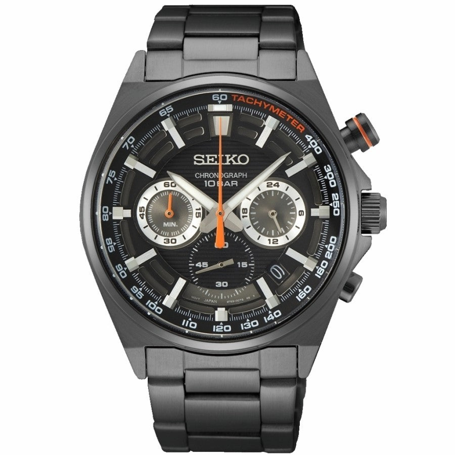 Seiko Chronograph SSB399P1 Black Dial Black Stainless Steel SSB399