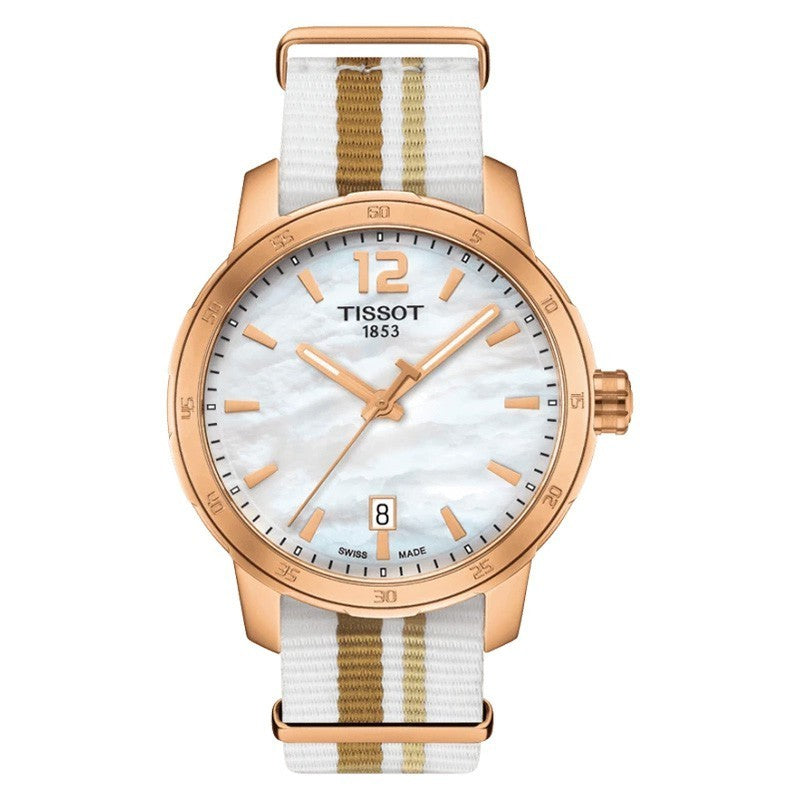 Tissot T095.410.37.117.00 Quickster Nato Mother Of Pearl Dial
