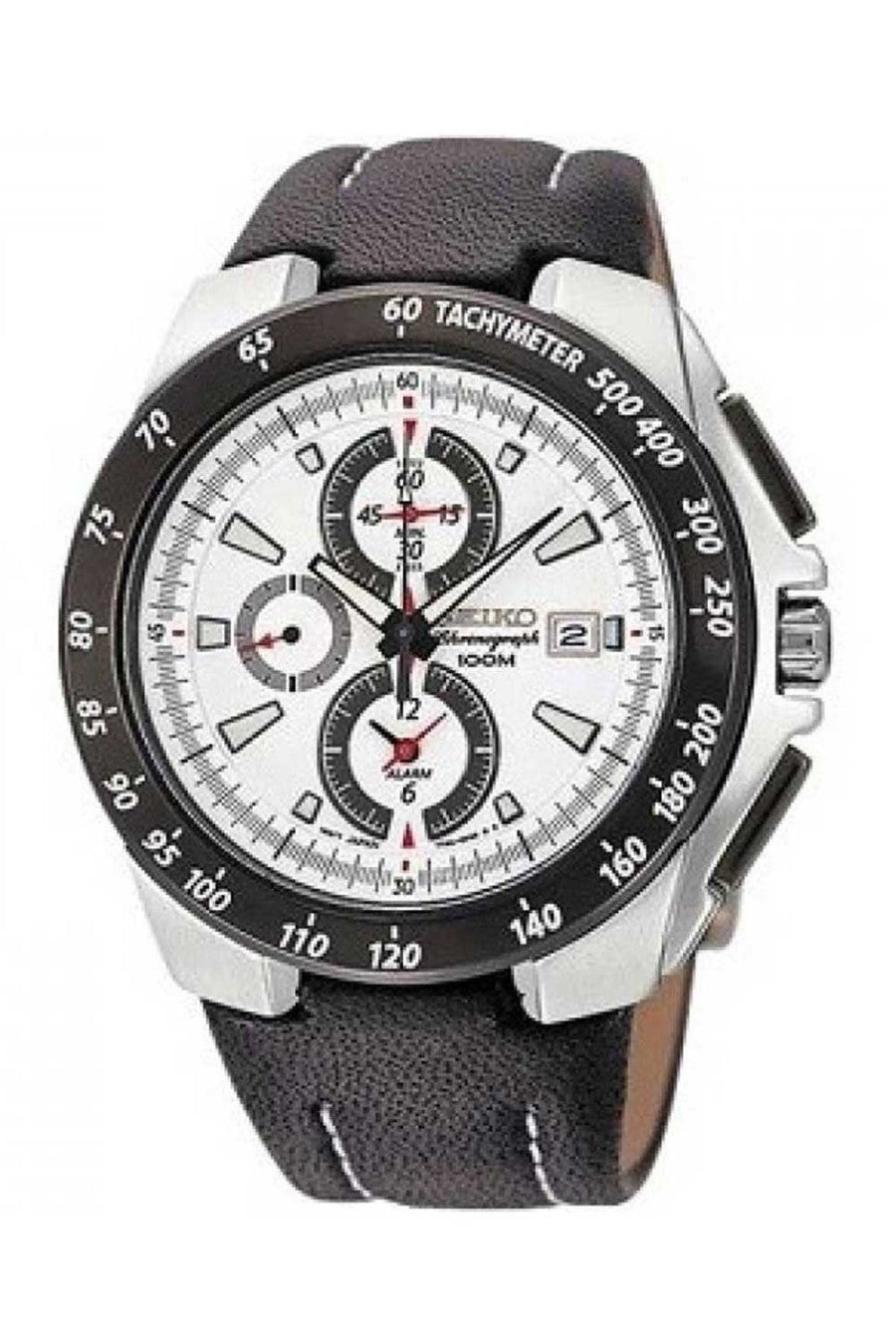 Seiko SNAB13P1 Chronograph Black Silver Black White