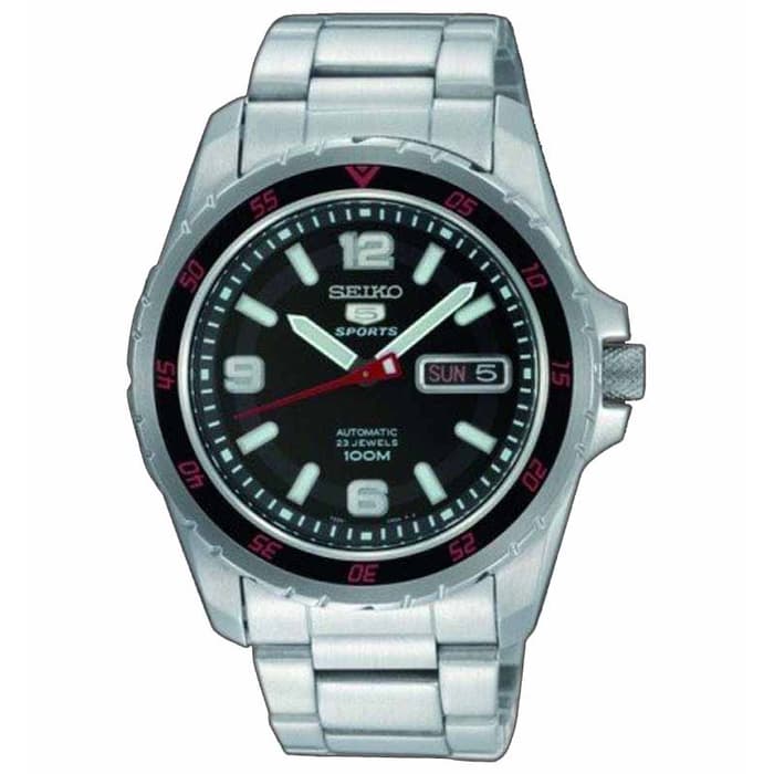 Seiko 5 Sports SNZG69 Silver Black Red Men's Watch