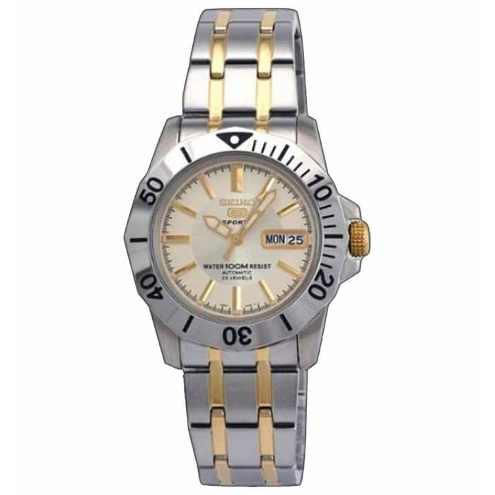 Seiko 5 Sports SNZF79 Silver Gold Men's Watch