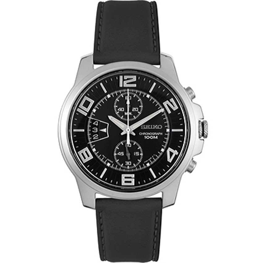 Seiko SNN167P1 Chronograph Black Silver Black