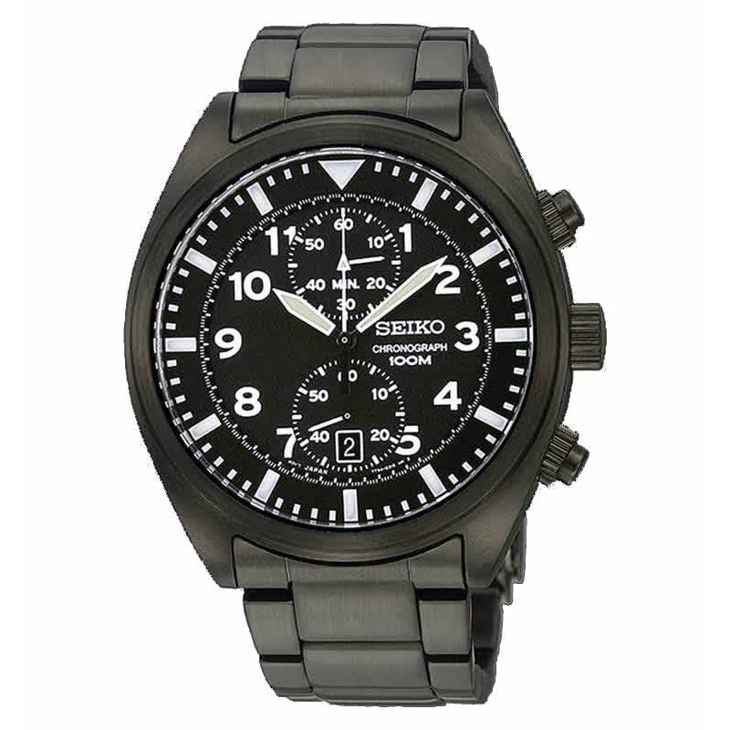 Seiko SNN233K1 Chronograph Full Black Grey