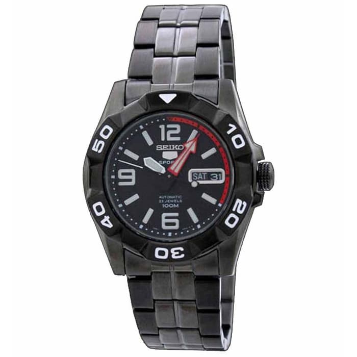 Seiko 5 Sports SNZJ01 Full Black Red Men's Watch