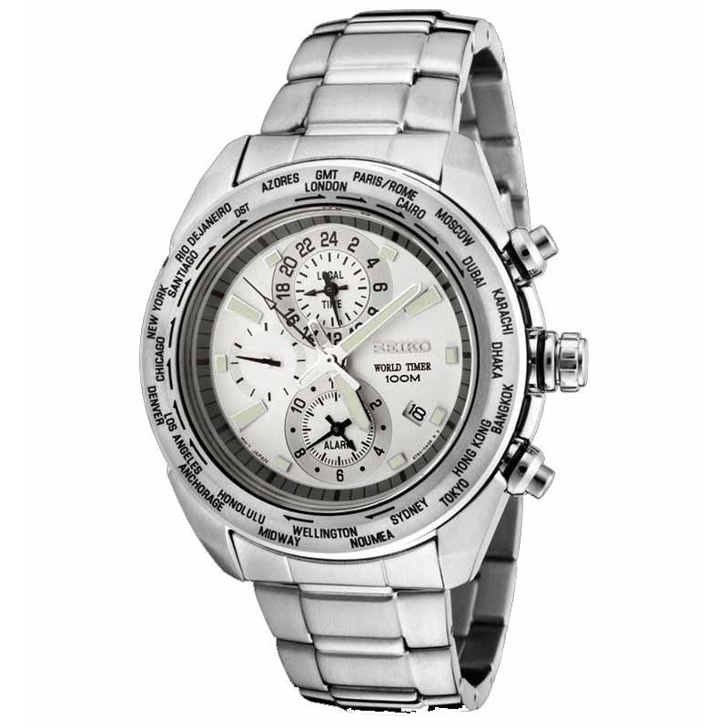 Seiko SPL029P1 Chronograph World Time Full Silver