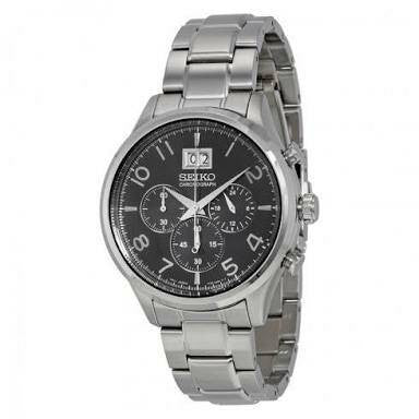 Jam Tangan Seiko SPC153P1 Chronograph Silver Black