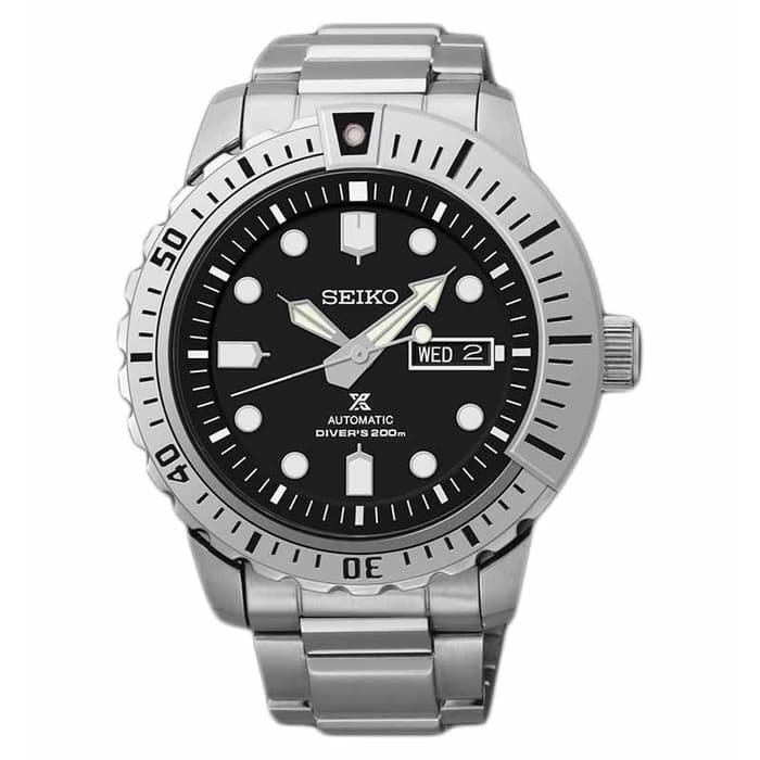 Seiko Prospex SRP585K1 Prospex Automatic Diver's Silver Black Men's Watch
