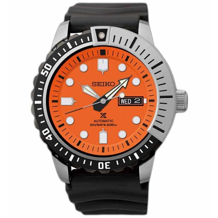 Seiko Prospex SRP589K1 Prospek Automatic Diver's Black Orange Men's Watch