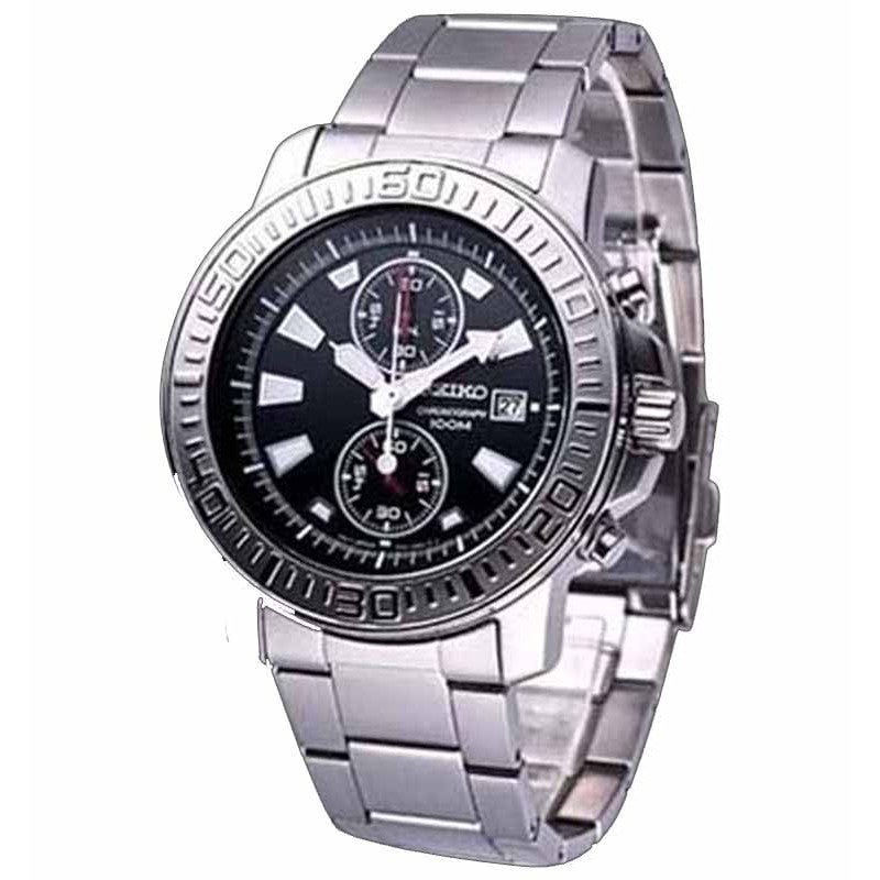 Seiko SNN199P1 Chronograph Silver Black