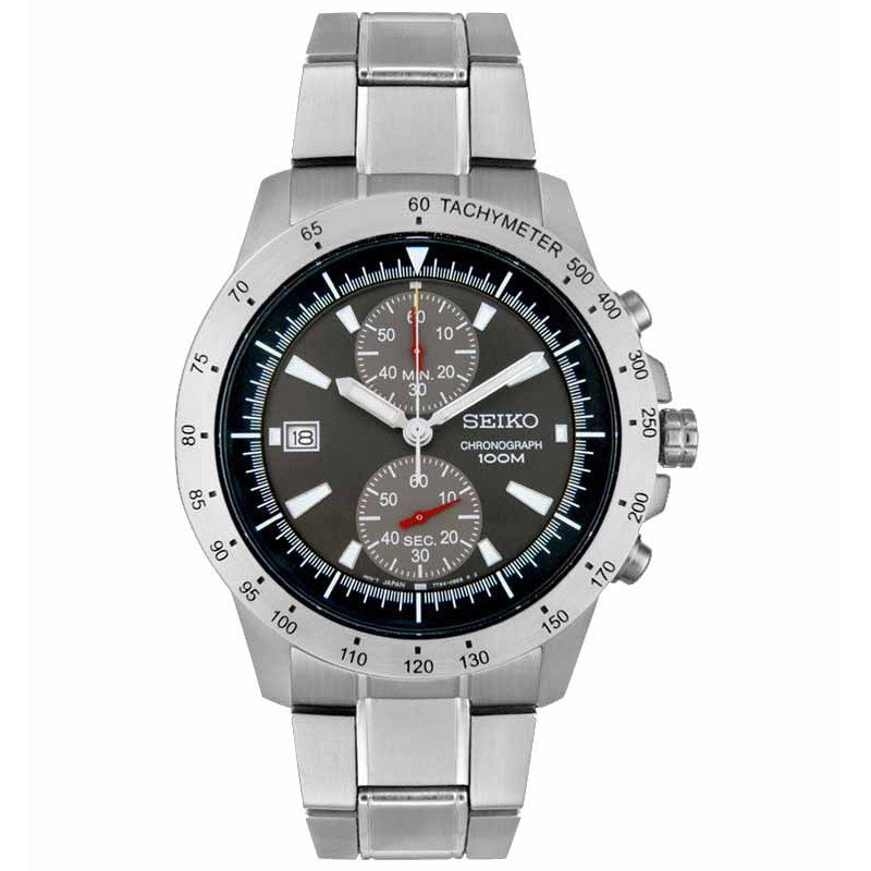Jam Tangan Seiko SNN185P1 Chronograph Silver Black Grey