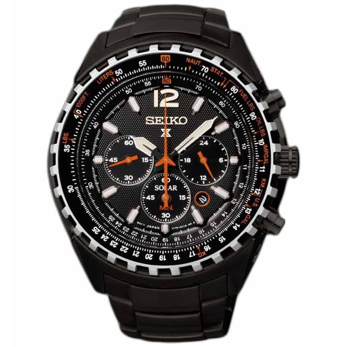 Seiko Prospex Aviation Solar SSC263P1 Black Orange Men's Watch