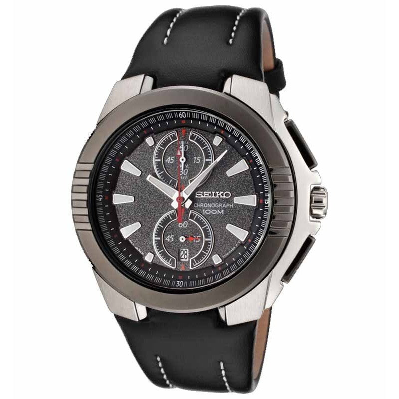 Seiko SNN147P1 Chronograph Black Silver Black