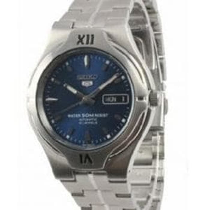 Seiko 5 SNK347 Men Automatic Blue Pattern Dial Stainless Steel Men's Watch