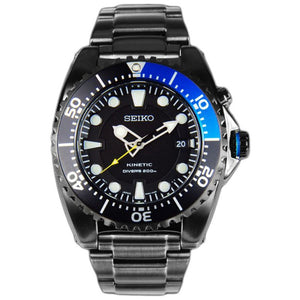 Seiko Diver's SKA579P1 Kinetic Black Grey Blues Men's Watch