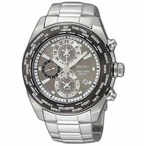 Seiko SPL035P1 Chronograph World Time Silver Black