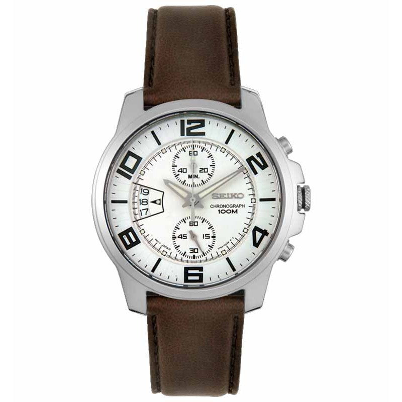 Seiko SNN165P1 Chronograph Brown Silver White