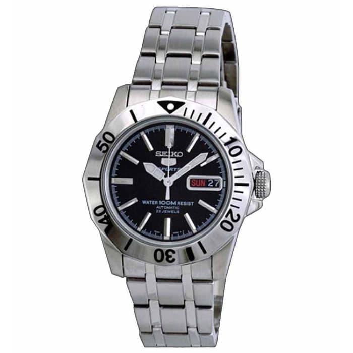 Seiko 5 Sports SNZF75 Full Silver Black Men's Watch