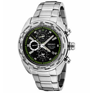 Seiko SPL033P1 Chronograph World Time Silver Green