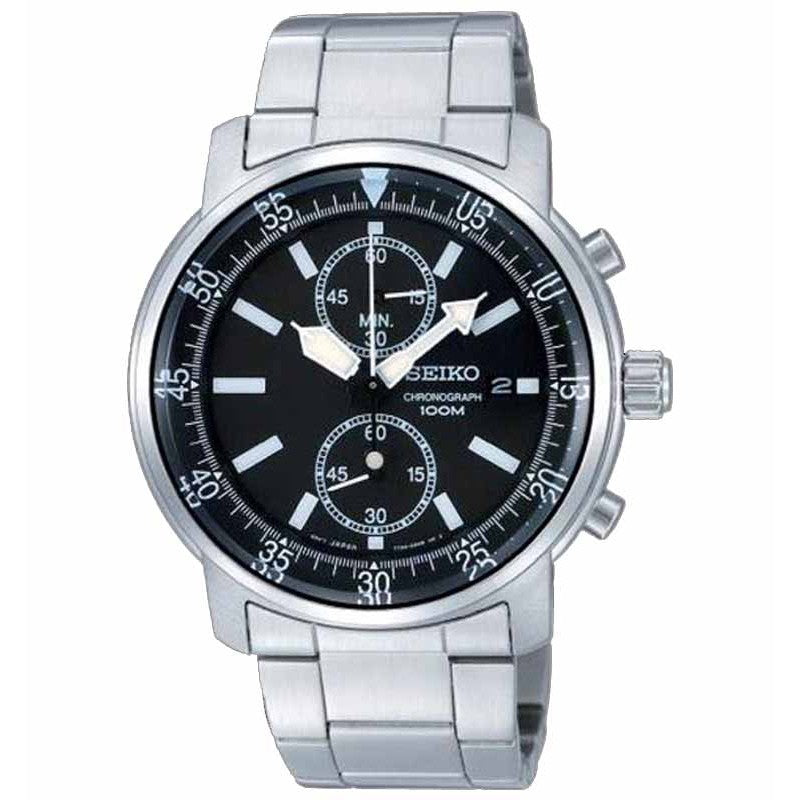 Seiko SNN223P1 Chronograph Silver Black