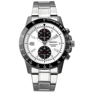 Jam Tangan Seiko SNN187P1 Chronograph Full Silver Black White
