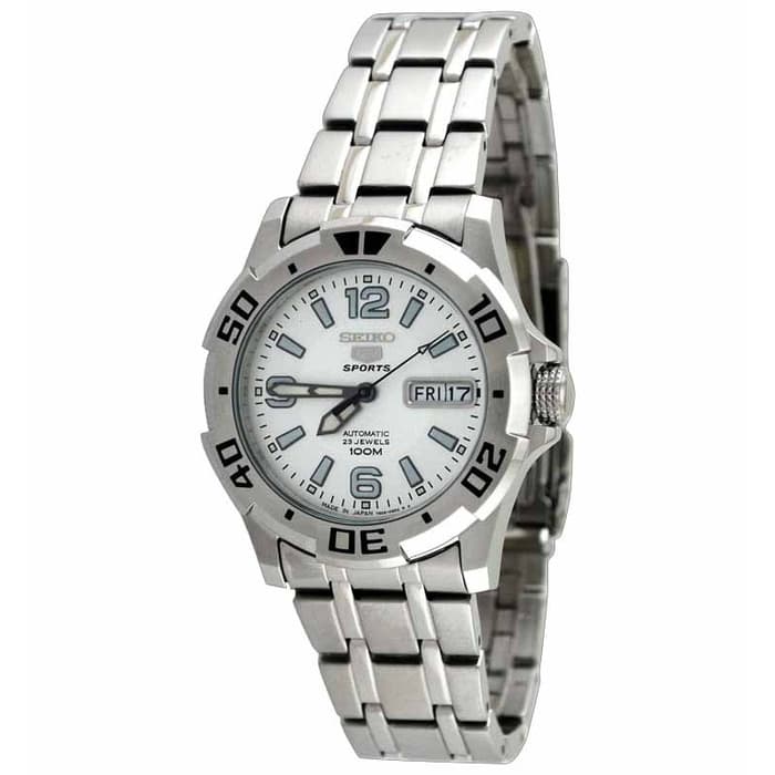 Seiko 5 Sports SNZJ47K1 Full Silver White Men's Watch