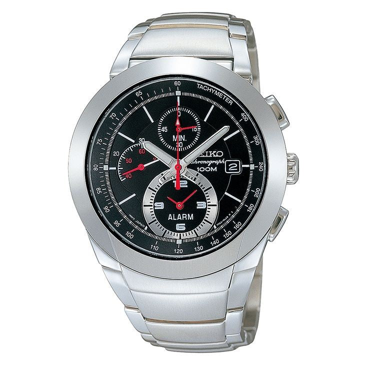 Seiko SNAB33P1 Chronograph Silver Black