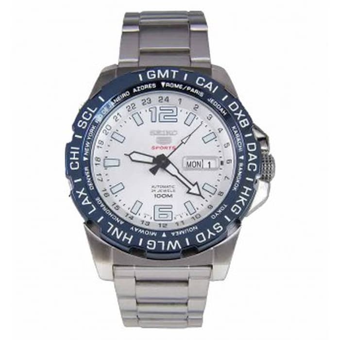 Seiko 5 Sports SRP687K1 Automatic Silver Blue White Men's Watch