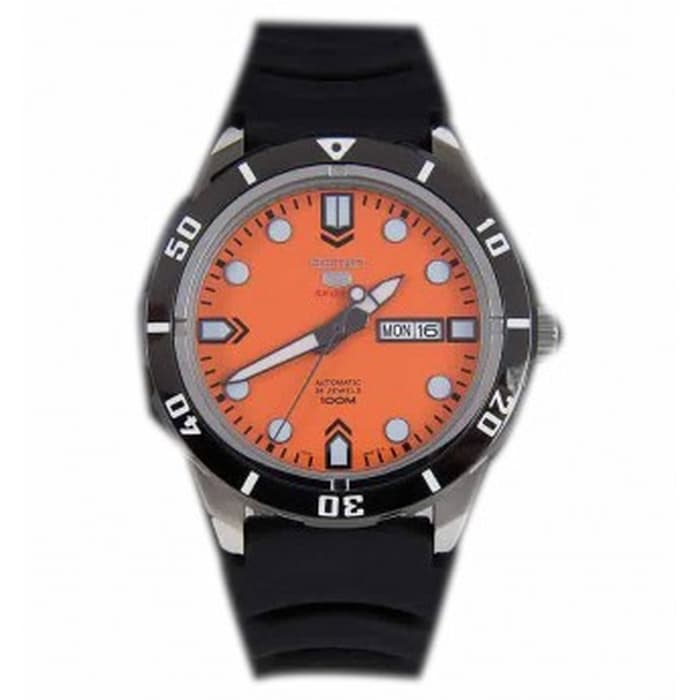 Seiko 5 Sports SRP675K1 Automatic Black Silver Orange Men's Watch