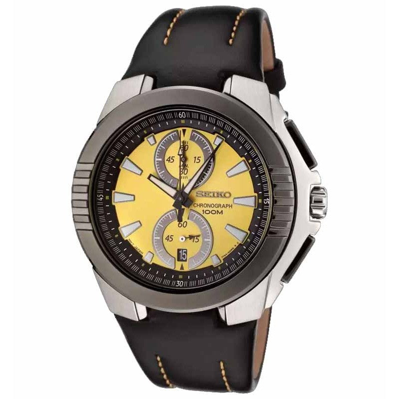 Seiko SNN149P1 Chronograph Black Silver Yellow