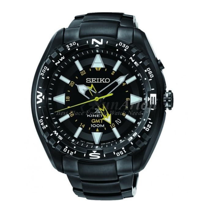 Seiko Prospex Land Kinetic GMT SUN047P1 Black Yellow Men's Watch