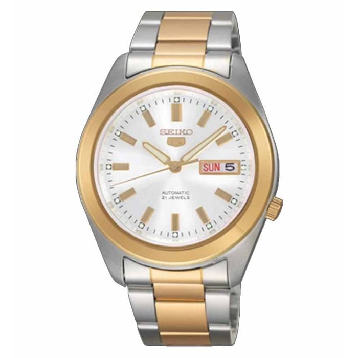 Seiko 5 SNKM70K1 Silver Gold Automatic Men's Watch