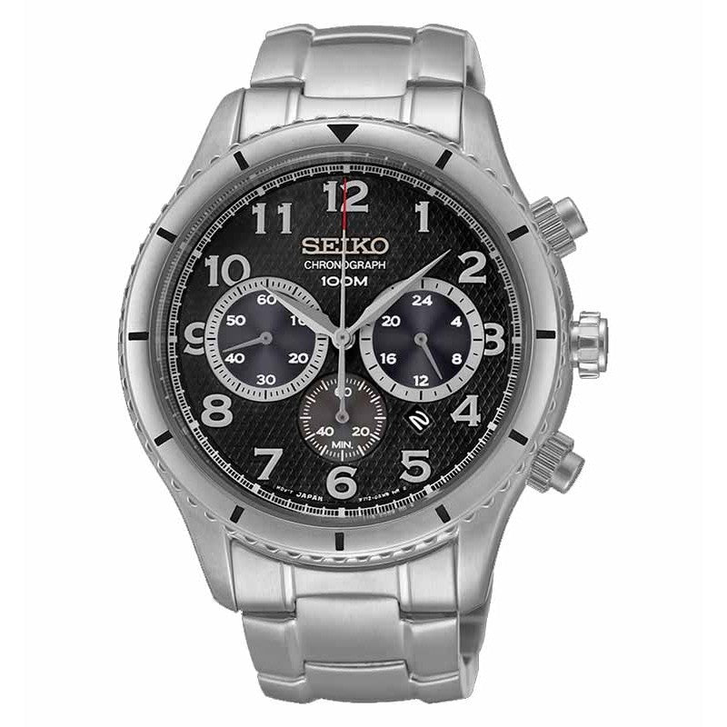 Jam Tangan Seiko SRW037P1 Chronograph Silver Black