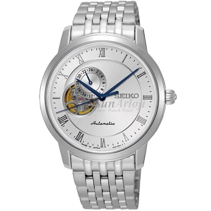 Seiko Automatic SSA859J1 Semi Skeleton Silver Dial Men's Watch