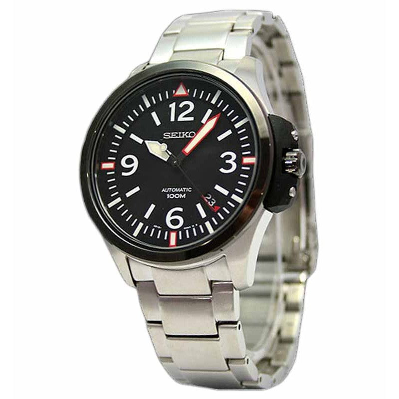Seiko SRP027 Automatic Silver Black Red