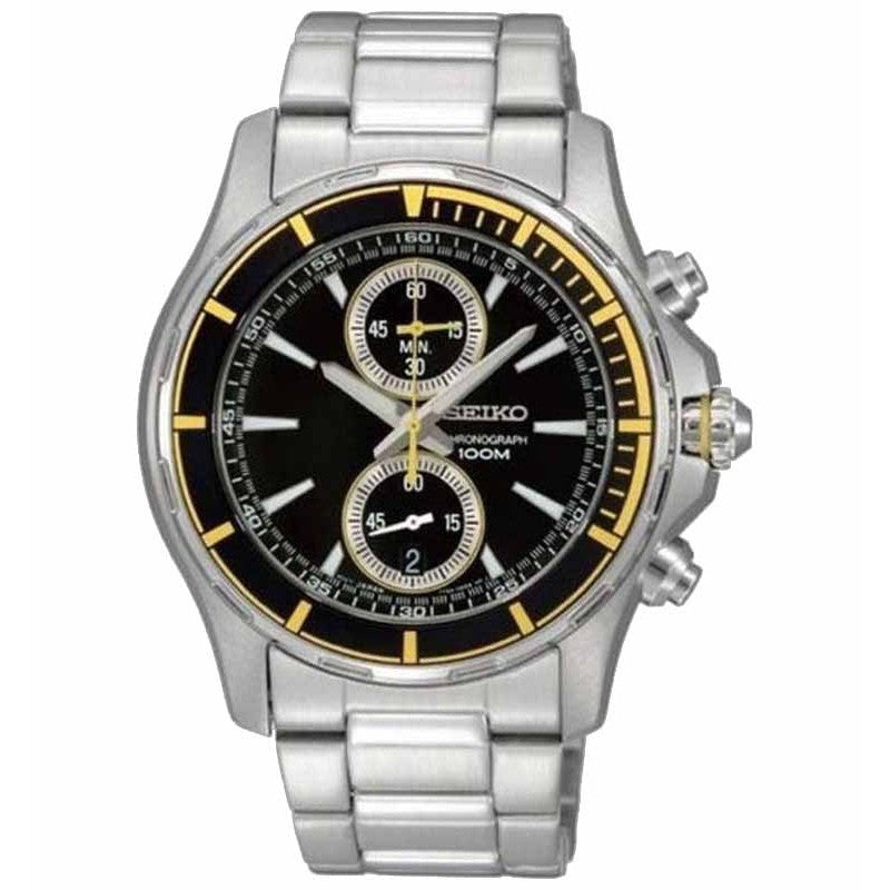 Seiko SNN245P1 Chronograph Silver Black Yellow