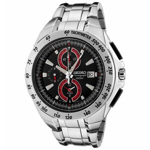 Seiko SNAB07P1 Chronograph Silver Black Red