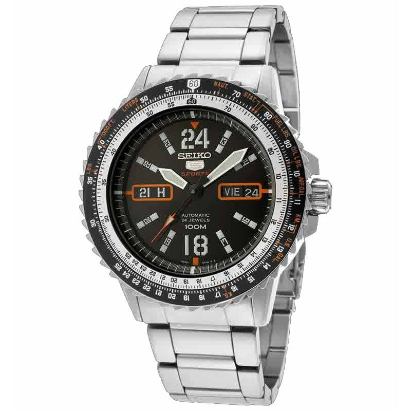 Seiko 5 SRP347K1 Sports Silver Black Orange