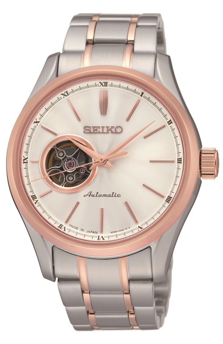 Seiko SSA084J1 Presage Automatic Silver Gold Men's Watch
