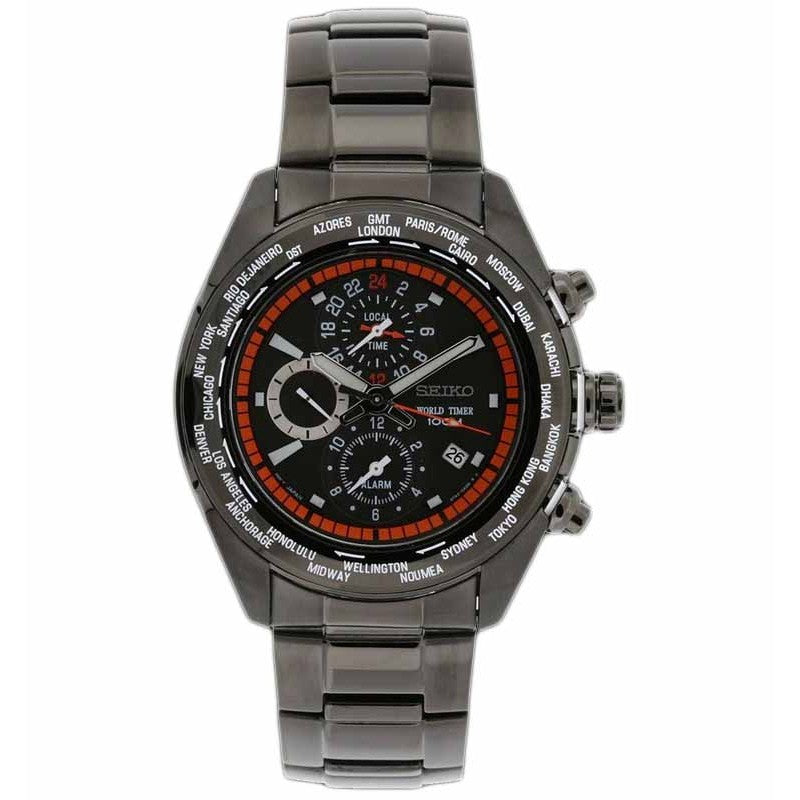 Seiko SPL037P1 Chronograph World Time Black Grey