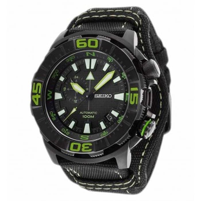Seiko Superior SSA059 Automatic Black Green Canvas Men's Watch