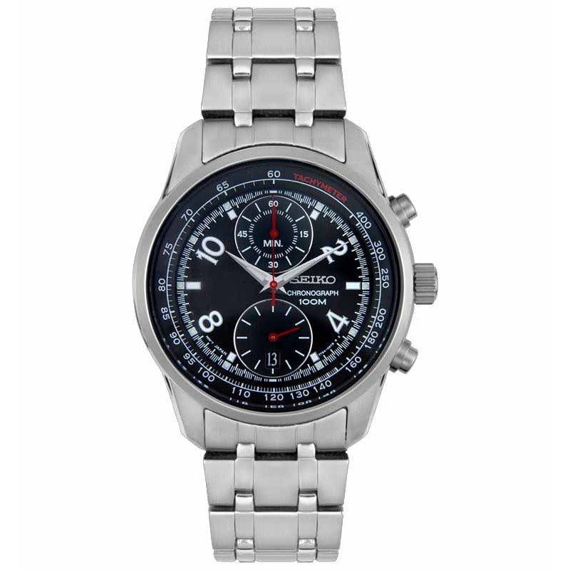 Seiko SNN159P1 Chronograph Silver Black Red