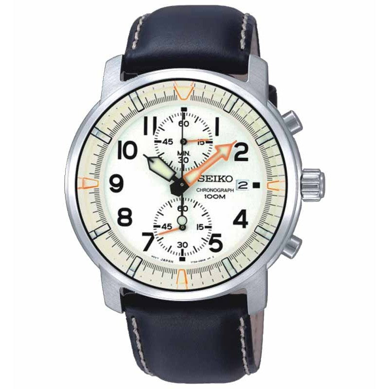 Seiko SNN227P1 Chronograph Black Silver White