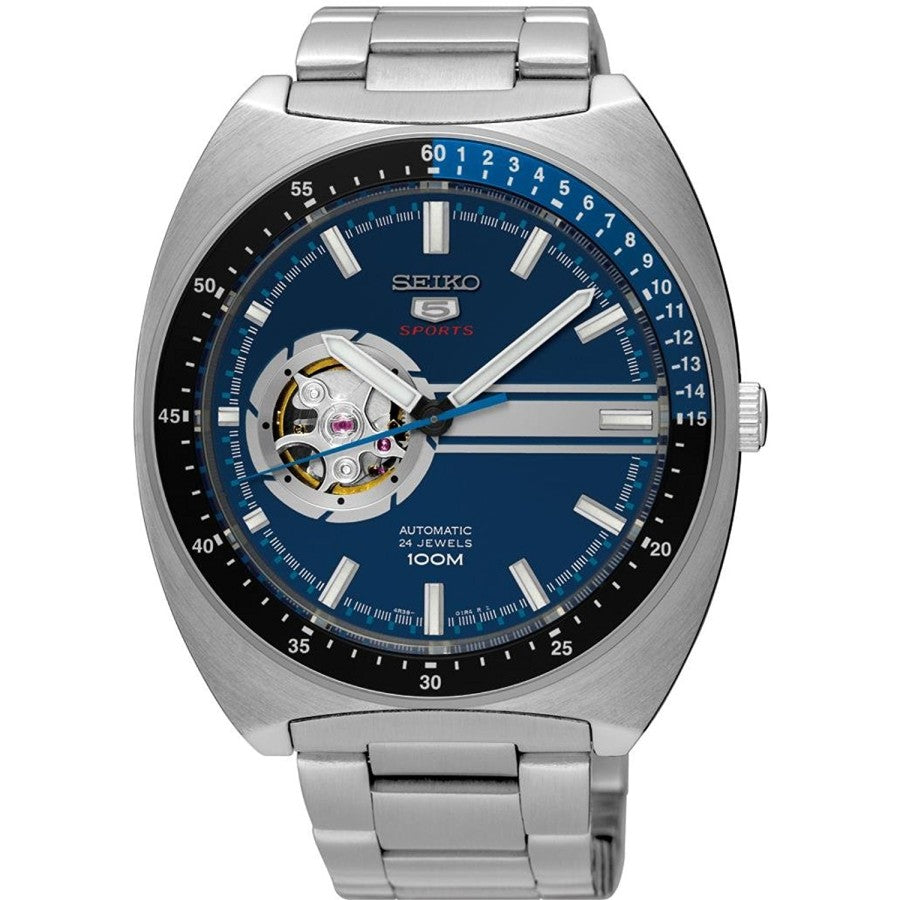Seiko 5 Sports SSA327K1 Automatic Open Heart Blue Dial Stainless Steel