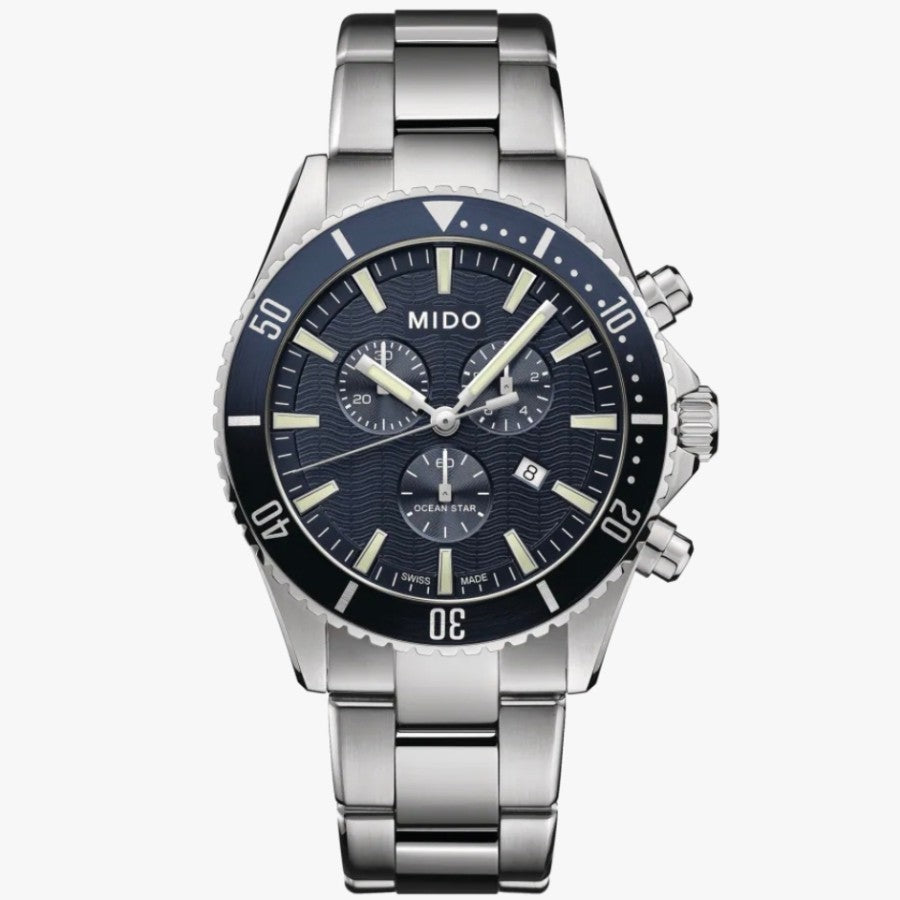 Mido M026.417.11.041.00 Ocean Star Chronograph Quartz Blue Dial