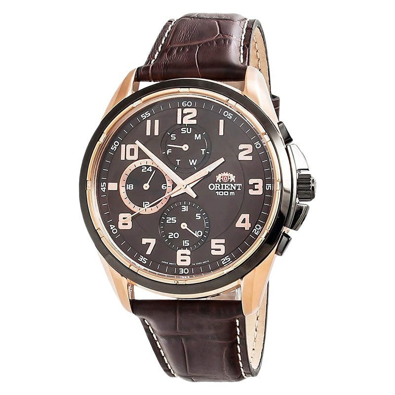 Orient FUY05003T Men Brown Dial Dark Brown Leather