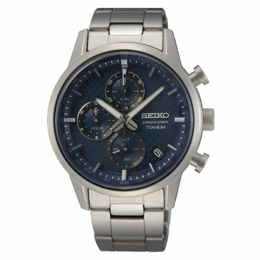 Seiko Chronograph SSB387P1 Titanium Blue Dial SSB387