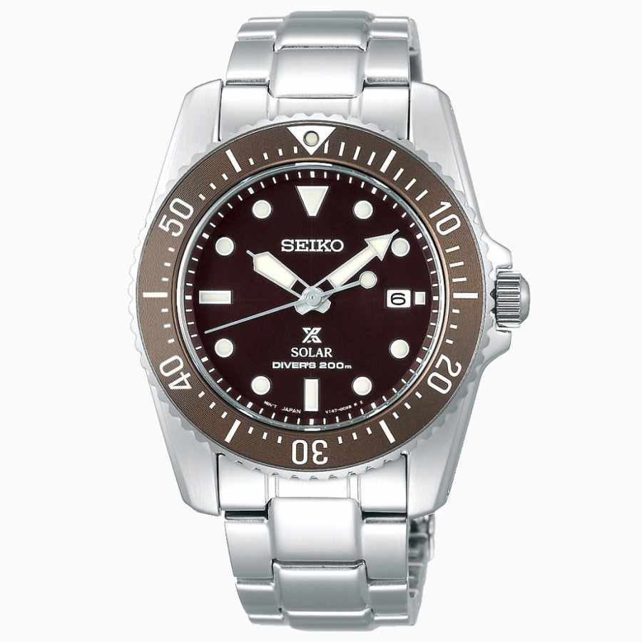 Seiko Prospex Solar SNE571P1 Scuba Diver 200m Brown Dial SNE571